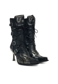 NEW ROCK Botki M-9591-S3 Czarny. Kolor: czarny. Materiał: skóra. Styl: rockowy #4