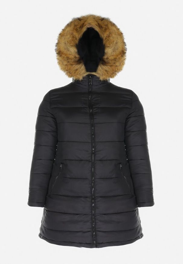 Born2be - Czarna Kurtka Parka Dwustronna Sikave. Okazja: na randkę, na co dzień, na spacer. Kolor: czarny. Materiał: jeans, tkanina, futro. Długość rękawa: długi rękaw. Długość: długie. Sezon: zima, jesień. Styl: elegancki, casual
