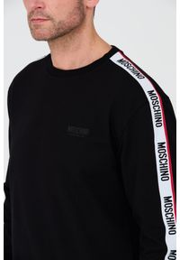 MOSCHINO Czarna męska bluza z lampasami, Rozmiar XL. Typ kołnierza: bez kaptura. Kolor: czarny #3