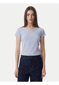Calvin Klein Jeans T-Shirt LV047C200G Niebieski jasny Slim Fit. Kolor: niebieski. Materiał: bawełna #1