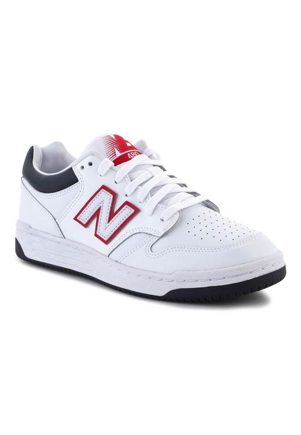 Buty New Balance M BB480LWG białe. Kolor: biały. Materiał: guma, skóra. Szerokość cholewki: normalna