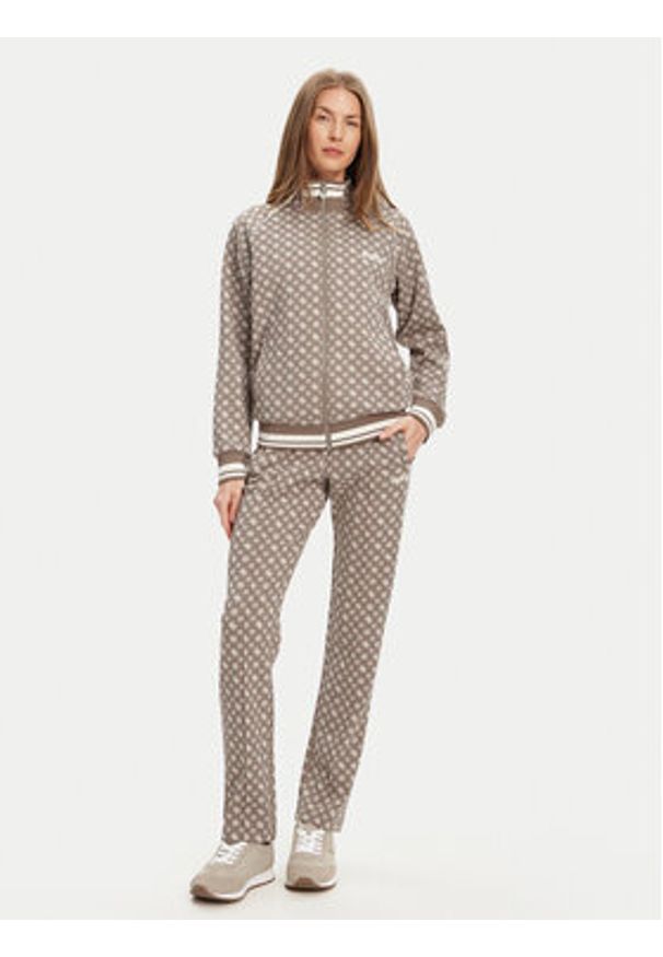 Guess Bluza V5YQ03 KB212 Brązowy Regular Fit. Kolor: brązowy. Materiał: syntetyk