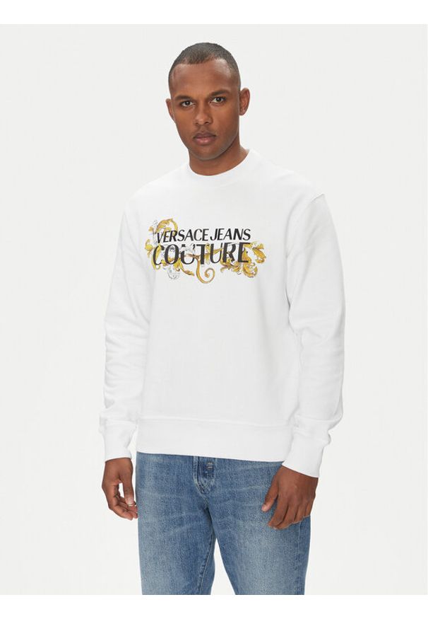 Versace Jeans Couture Bluza 78GAIC06 Biały Regular Fit. Kolor: biały. Materiał: bawełna