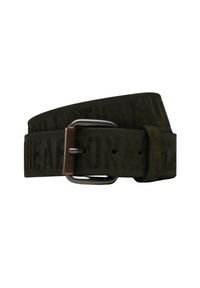 Aeronautica Militare - AERONAUTICA MILITARE Skórzany zielony pasek męski z wypukłymi napisami, Rozmiar 105. Kolor: zielony. Materiał: skóra. Wzór: napisy #2