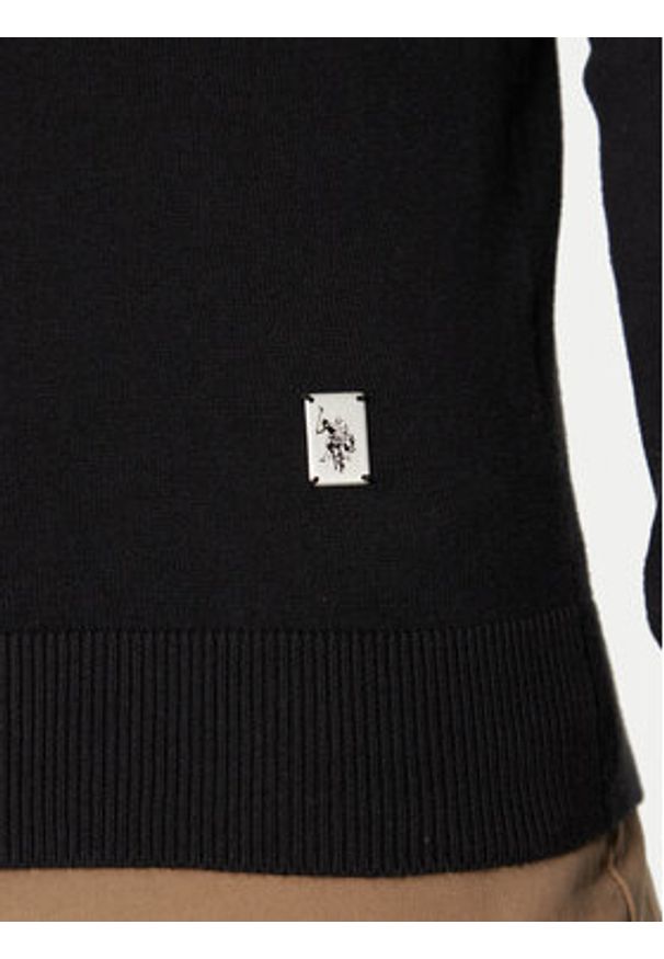 U.S. Polo Assn. Golf MUP3798 Czarny Slim Fit. Typ kołnierza: golf, polo. Kolor: czarny. Materiał: bawełna