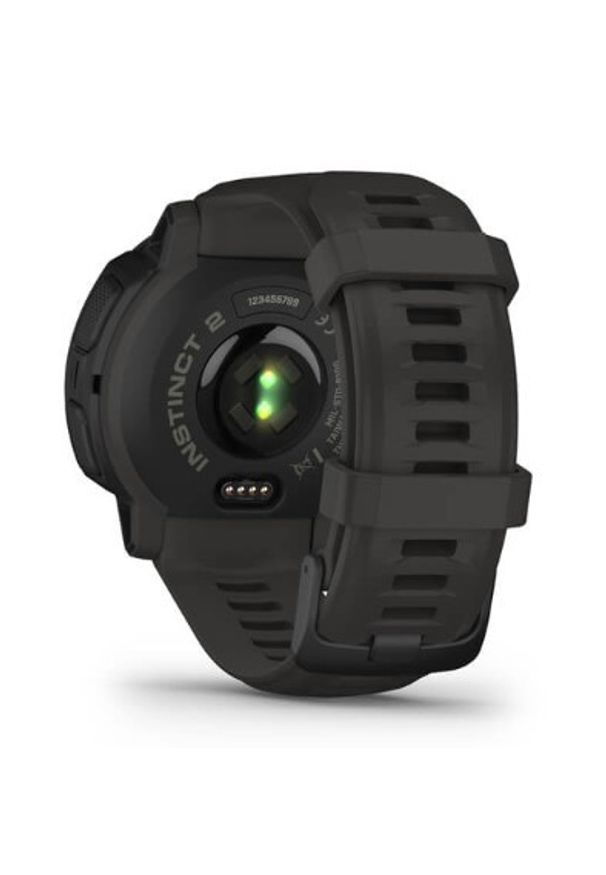 GARMIN - Garmin Instinct 2 Solar z czujnikiem tętna HRM Elevate (grafitowy / grafitowy pasek). Rodzaj zegarka: cyfrowe. Kolor: szary. Materiał: włókno. Styl: sportowy, biznesowy, casual