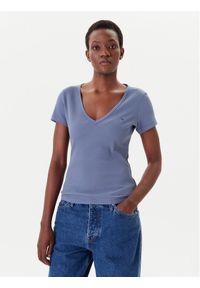 Tommy Jeans T-Shirt Essential DW0DW17385 Niebieski Slim Fit. Kolor: niebieski. Materiał: bawełna