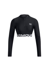 Top treningowy damski Under Armour Heat Gear Rib 1/4 Zip. Kolor: czarny. Długość rękawa: długi rękaw