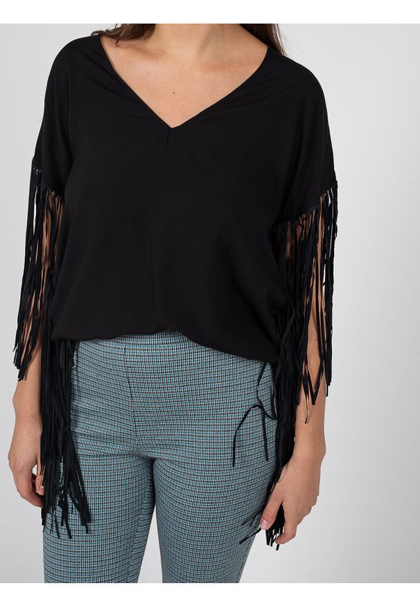 Pinko Bluzka "Papaveri" | 101053 A0S8 | Kobieta | Czarny. Kolor: czarny. Materiał: wiskoza. Wzór: jednolity, nadruk. Sezon: lato. Styl: klasyczny, elegancki