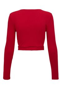 only - ONLY Bluzka 15293922 Czerwony Slim Fit. Kolor: czerwony. Materiał: bawełna #3