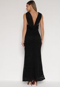 Born2be - Czarna Asymetryczna Sukienka z Falbaną Nawedina. Kolor: czarny. Materiał: poliester. Typ sukienki: asymetryczne #5