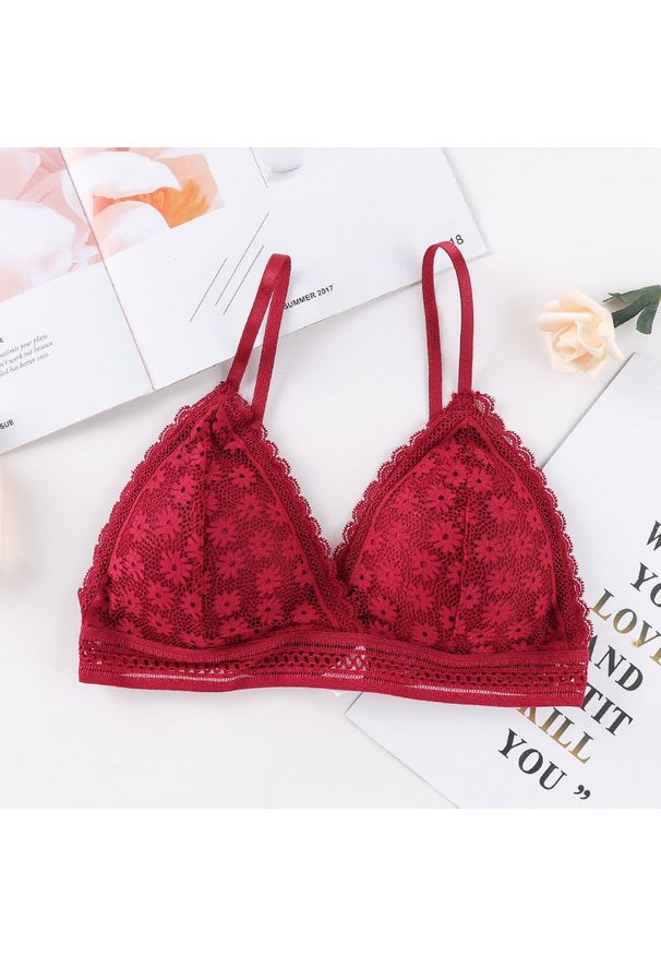 Intica - Braletka trójkątna minimalistyczna na co dzień i na eleganckie okazje Seiran. Kolor: czerwony. Materiał: materiał