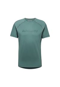 Koszulka trekkingowa męska Mammut Selun FL Logo. Kolor: zielony. Sport: turystyka piesza #1