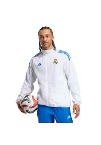 Adidas - Kurtka dresowa Prematch Real Madrid EU 2025/26. Kolor: biały. Materiał: dresówka. Sport: piłka nożna #2