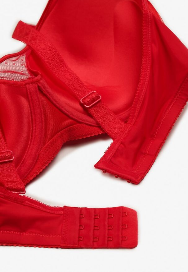 Renee - Czerwony Elegancki Biustonosz Push Up z Odpinanymi Ramiączkami Ursa. Kolor: czerwony. Rodzaj stanika: odpinane ramiączka, push-up