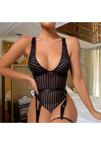 Intica - Body z dużym dekoltem na wieczorne wyjścia Arbana. Kolor: czarny. Materiał: tkanina #5