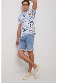 medicine - Medicine polo męski kolor biały wzorzysty. Typ kołnierza: polo. Kolor: biały. Materiał: dzianina. Długość rękawa: krótki rękaw. Długość: krótkie #6