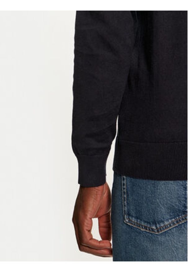 Brave Soul Sweter MK-273PLACKETC Granatowy Regular Fit. Kolor: niebieski. Materiał: bawełna