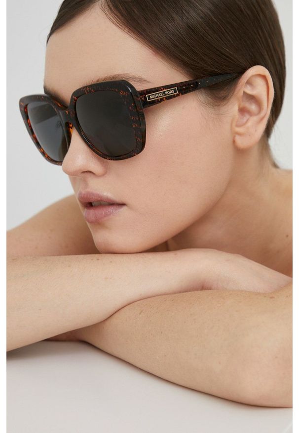 Michael Kors Okulary przeciwsłoneczne 0MK2140 damskie kolor brązowy. Kolor: brązowy