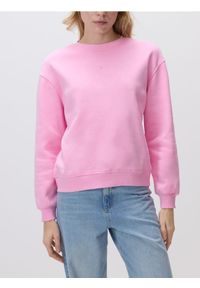 Reserved - Bluza w paski z haftem - pastelowy róż. Kolor: różowy. Materiał: bawełna, dzianina. Wzór: haft, paski