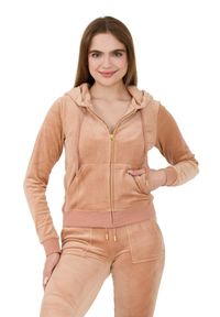 Juicy Couture - JUICY COUTURE Beżowa damska bluza Robertson Gold Hoodie, Rozmiar M. Kolor: beżowy #4