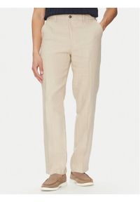 MICHAEL Michael Kors Chinosy CS5304BBEY Beżowy Straight Fit. Kolor: beżowy. Materiał: len