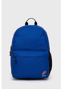 Superdry plecak damski duży gładki. Kolor: niebieski. Wzór: gładki #1