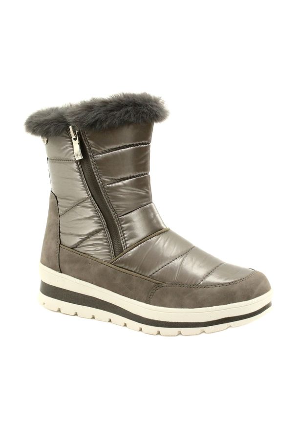 Śniegowce membrana Caprice 26425-27 345 Taupe Comb beżowy. Kolor: beżowy. Materiał: futro, materiał, syntetyk. Sezon: zima