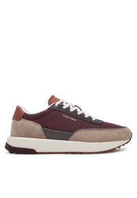 Calvin Klein Sneakersy Low Top Lace Up Repreve Mix HM0HM01714 Brązowy. Kolor: brązowy. Materiał: skóra