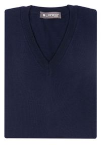 Lanieri Fashion - Granatowy bezrękawnik męski SW18. Kolor: niebieski. Materiał: akryl, wełna, materiał. Długość rękawa: bez rękawów #1