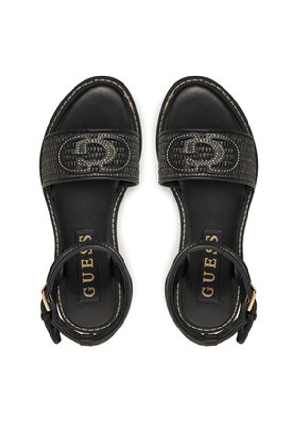 Guess Sandały FLJSIY FAB03 Czarny. Kolor: czarny. Materiał: skóra