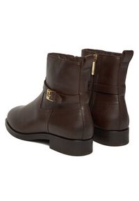TOMMY HILFIGER - Tommy Hilfiger Botki Th Buckle Riding Leather Bootie FW0FW08781 Brązowy. Kolor: brązowy. Materiał: skóra #3