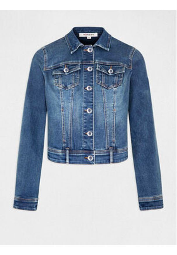 Morgan Kurtka jeansowa 231-VPOMI Niebieski Regular Fit. Kolor: niebieski. Materiał: bawełna