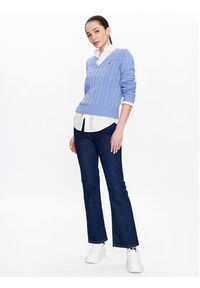 Polo Ralph Lauren Sweter 211891641003 Niebieski Slim Fit. Typ kołnierza: polo. Kolor: niebieski. Materiał: bawełna