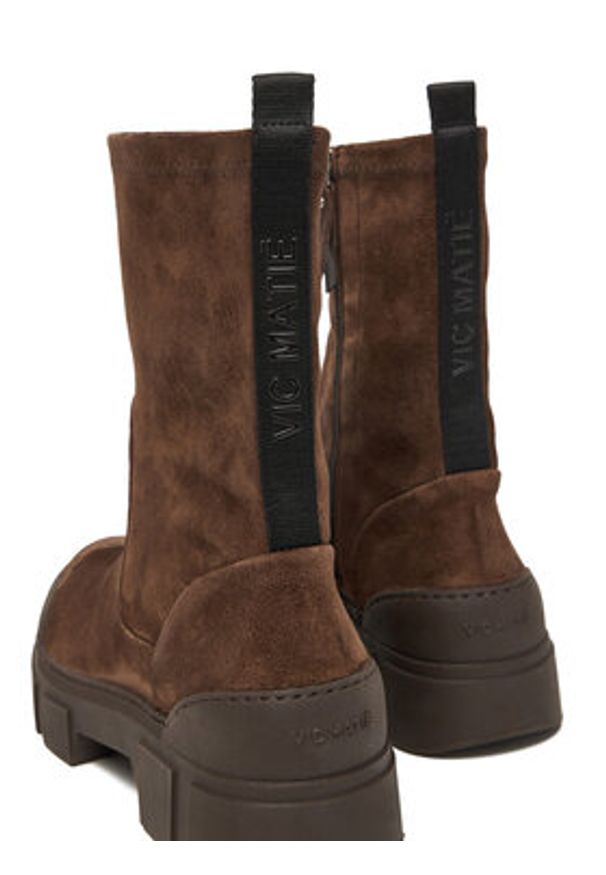 Vic Matié Botki 1H4010D V14D020350 Brązowy. Kolor: brązowy. Materiał: skóra, zamsz