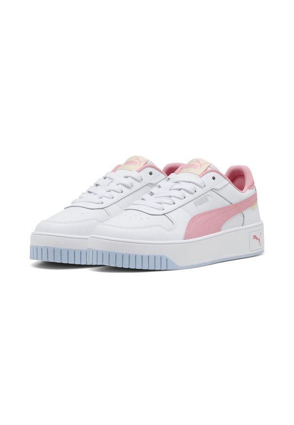 Puma - Młodzieżowe sneakersy Carina Street PUMA White Pinkscape Silver Pink Metallic. Kolor: szary, biały, wielokolorowy, różowy. Sezon: lato. Sport: turystyka piesza