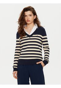 TOMMY HILFIGER - Tommy Hilfiger Sweter WW0WW40098 Beżowy Regular Fit. Kolor: beżowy. Materiał: bawełna #1