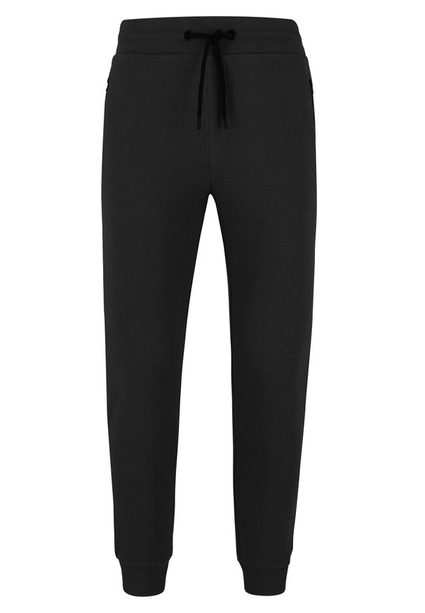 Volcano - Czarne joggery N-GON. Kolor: czarny. Materiał: dresówka, materiał, bawełna
