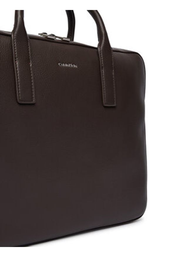 Calvin Klein Torba na laptopa Raised Commuter LV04D3157G Brązowy. Kolor: brązowy. Materiał: skóra