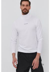 Calvin Klein Jeans - Longsleeve. Okazja: na co dzień. Typ kołnierza: golf. Kolor: biały. Materiał: bawełna, dzianina. Długość rękawa: długi rękaw. Wzór: gładki. Styl: casual #3