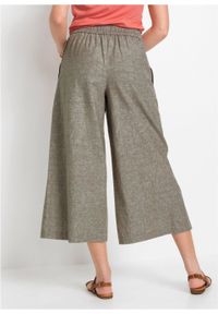 Szerokie spodnie z guzikami bonprix jasnooliwkowy. Kolor: zielony #5