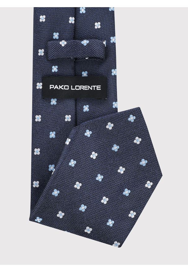 Pako Lorente - PAKO LORENTE – Granatowy krawat we wzór. Kolor: niebieski. Materiał: poliester. Wzór: geometria