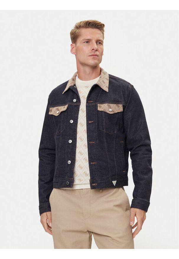 Guess Kurtka przejściowa 177333 Niebieski Classic Fit. Kolor: niebieski. Materiał: bawełna