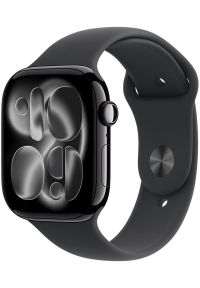 APPLE - Apple Watch Series 11 GPS + Cellular 46mm Jet Black Aluminium Case with Black Sport Band - M/L. Styl: sportowy