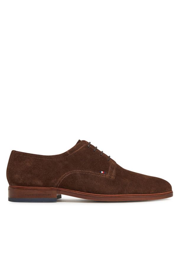 TOMMY HILFIGER - Tommy Hilfiger Półbuty Hilfiger Thunit Suede Shoe FM0FM05377 Brązowy. Kolor: brązowy. Materiał: zamsz, skóra