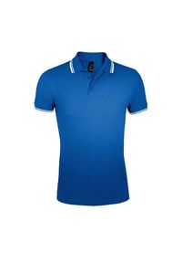 SOL'S - Męska Koszulka Polo Pasadena. Typ kołnierza: polo. Kolor: niebieski, wielokolorowy, biały #1