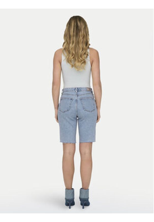 only - ONLY Szorty jeansowe Emily 15311259 Niebieski Straight Fit. Kolor: niebieski. Materiał: bawełna