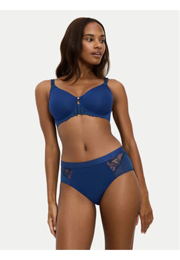 Triumph Biustonosz z fiszbiną Wild Azalea 10219852 Niebieski. Kolor: niebieski. Materiał: syntetyk