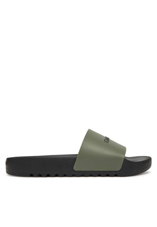 Calvin Klein Klapki Chunky Pool Slide Rub HM0HM01063 Zielony. Kolor: zielony