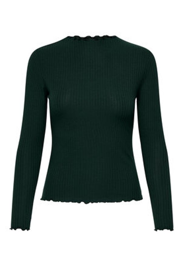 only - ONLY Bluzka Emma 15180040 Zielony Slim Fit. Kolor: zielony. Materiał: wiskoza